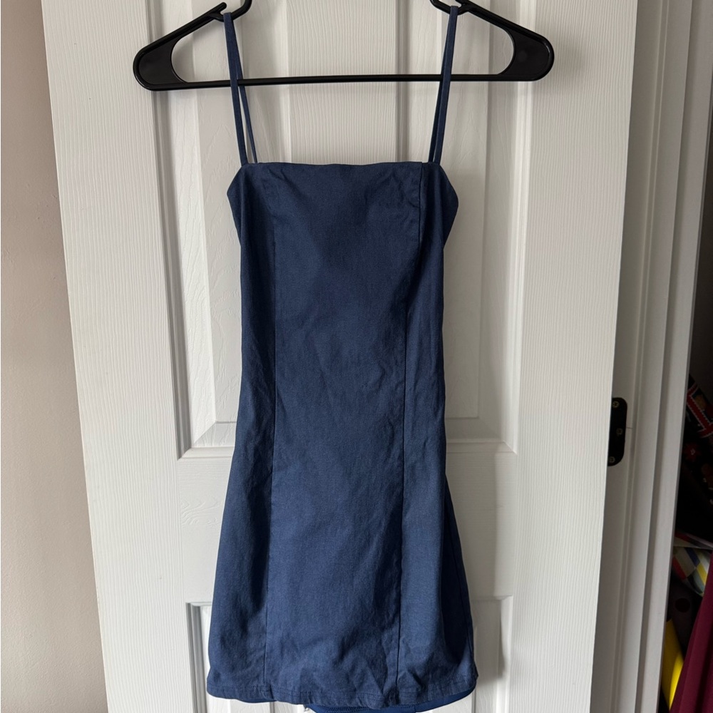 Windsor Navy Blue Spaghetti Strap Mini Dress